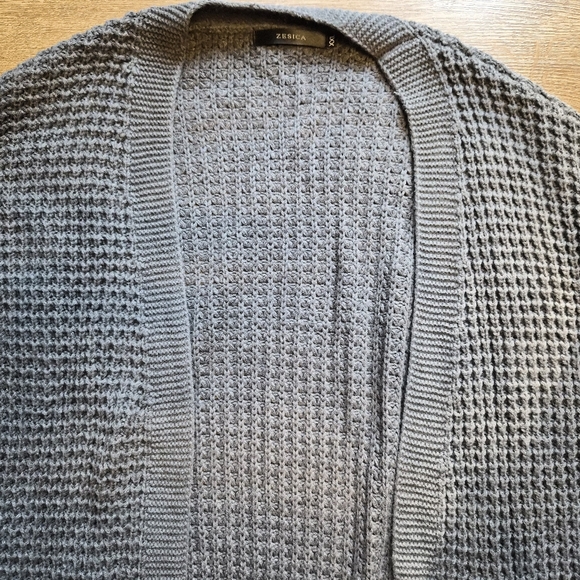 ZESICA Women's Long Batwing Sleeve Open Front Knit Cardigan Sweater GRAY XXL - Picture 7 of 10